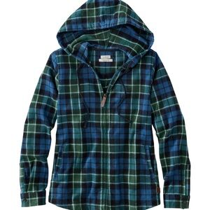 L.L. Bean Multicolor Plaid Flannel with Hood